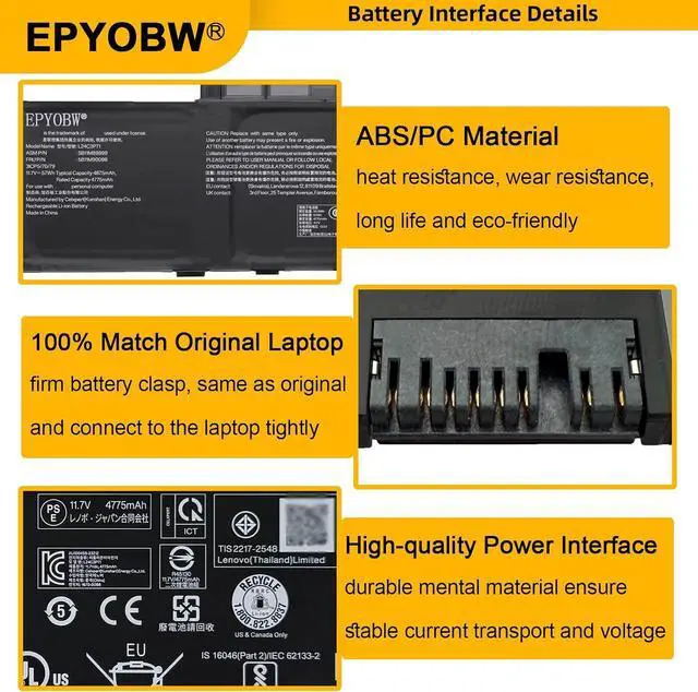 Alt view image 4 of 7 - L24C3P71 Laptop Battery 57Wh L24B3P70 L24M3P70 L24D3P71