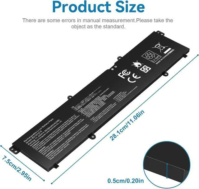 Alt view image 2 of 7 - B31N1915 C31N1915 Laptop Battery for Asus ExpertBook L1 L1400CDA L1500CDA, B1 B1400CEAE B1400CEPE B1500CEAE B1500CEPE B1500 B1500CEA-XS74 BR1100CKA BR1100FKA 0B200-03760000 0B20003760000 3ICP5/57/80