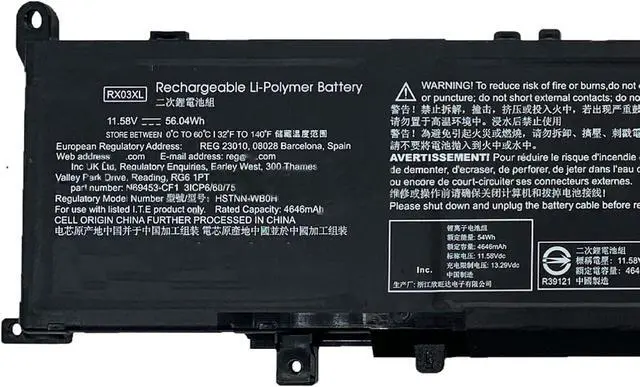 Alt view image 2 of 5 - RX03XL TPN-IB1C HSTNN-WB0H TPN-DB1Z N78704-005 N69453-CF1 Laptop Battery