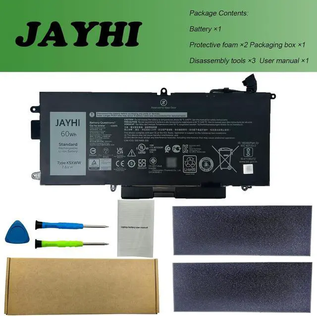 Alt view image 7 of 7 - JAYHI K5XWW Laptop 60Wh 7500mAh Battery 6CYH6 71TG4 725KY N18GG 7.6V