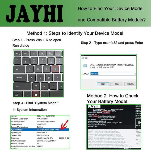 Alt view image 2 of 6 - JAYHI L21C4PE2 59Wh 3815mAh Laptop Battery L21M4PE2 L21D4PE1 15.52V