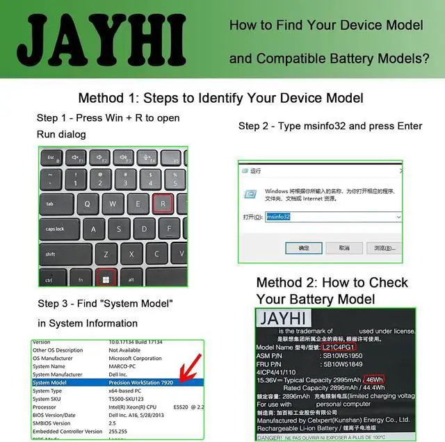 Alt view image 2 of 6 - JAYHI L21C4PG1 46Wh Laptop Battery L21L4PG1 L21D4PG1 L21M4PG1 15.36V