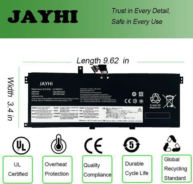 Alt view image 5 of 7 - JAYHI L21M4PG1 46Wh Laptop Battery Compatible L21C4PG1 L21D4PG1 L21L4PG1
