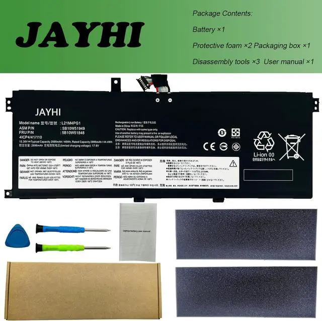 Alt view image 7 of 7 - JAYHI L21M4PG1 46Wh Laptop Battery Compatible L21C4PG1 L21D4PG1 L21L4PG1