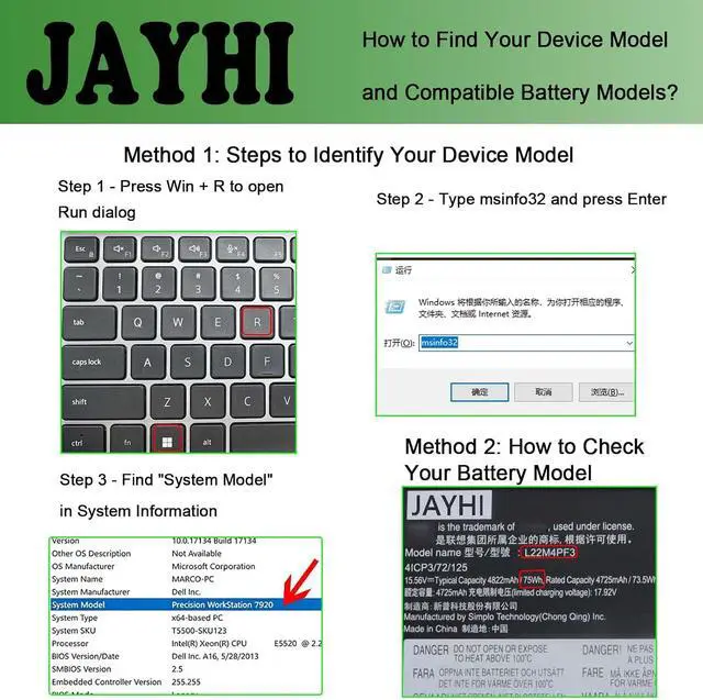 Alt view image 2 of 6 - JAYHI L22M4PF3 75Wh 4822mAh Laptop Battery SB11K24756 L22D4PF3 15.56V