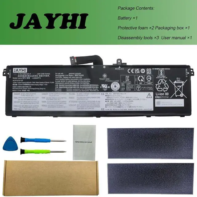 Alt view image 6 of 6 - JAYHI L22M4PF3 75Wh 4822mAh Laptop Battery SB11K24756 L22D4PF3 15.56V