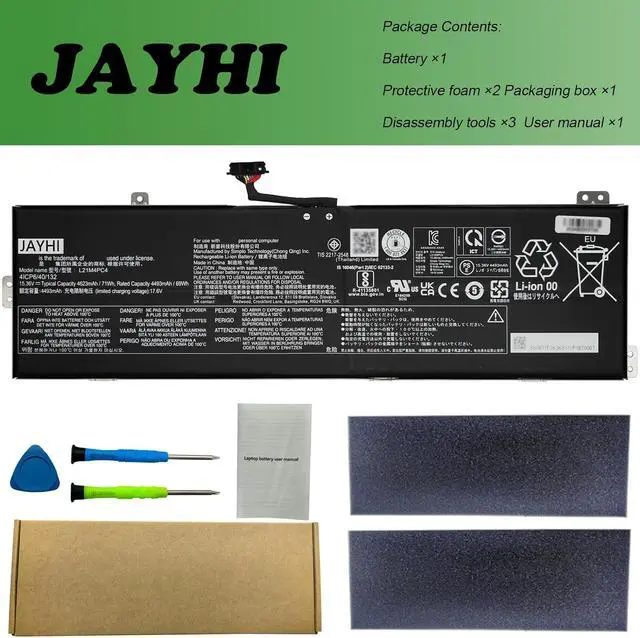 Alt view image 6 of 6 - JAYHI L21M4PC4 71Wh 4623mAh Laptop Battery L21L4PC1 15.36V 4-Cell