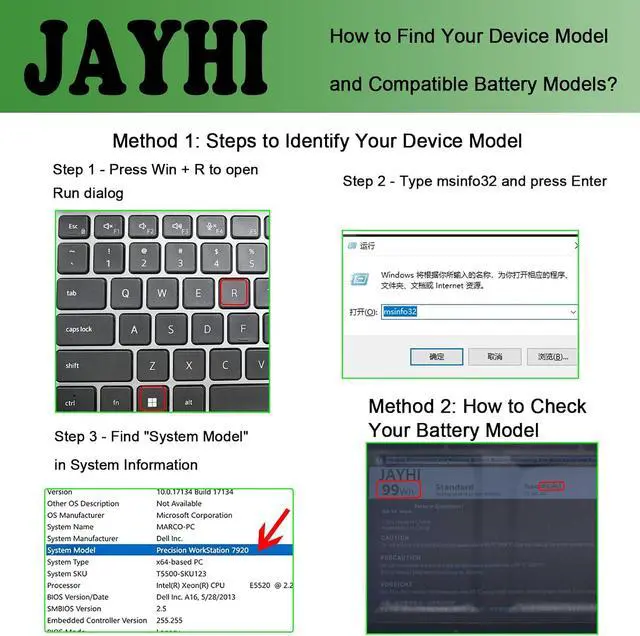 Alt view image 2 of 5 - JAYHI 9NJM1 99Wh Laptop Battery 01D82 HF250 0546FF 44T2R MG2YH 0MG2YH 11.4V