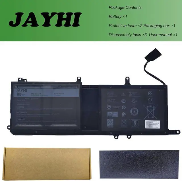 Alt view image 5 of 5 - JAYHI 9NJM1 99Wh Laptop Battery 01D82 HF250 0546FF 44T2R MG2YH 0MG2YH 11.4V