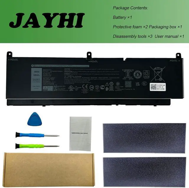 Alt view image 7 of 7 - JAYHI C903V 68Wh 5667mAh Laptop Battery PKWVM 17C06 068N03 11.4V 6-Cell