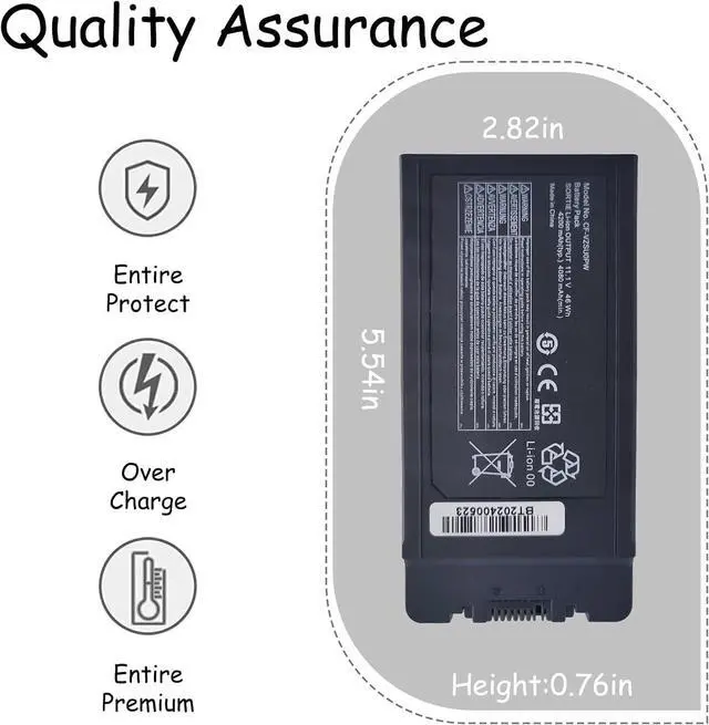 Alt view image 3 of 7 - 11.1V 4080mAh 46Wh Replacement Battery for Toughbook CF-54