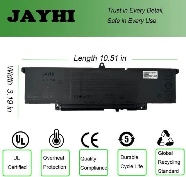 Alt view image 6 of 7 - JAYHI CGR6V 45Wh 4000mAh Laptop Battery 001W6F 02CVPR 01W31D 11.25V