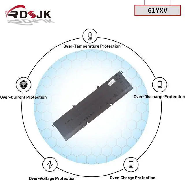 Alt view image 6 of 7 - 61YXV PMT8K Laptop Battery for Dell Alienware 16 Aurora AC16250 16X Aurora AC16251 Alienware 16 Area-51 AA16250 18inch Area-51 AA18250 Series PJ7JP 0HDVM K0RGY 6CK5K M23NC NFH1G W1M2J YG2W6 11.7V 96Wh