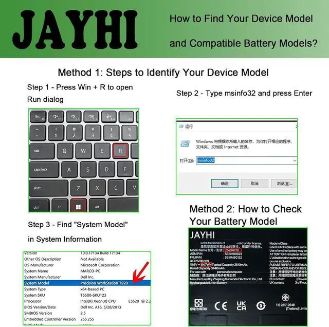 Alt view image 3 of 7 - JAYHI L24D4P70 54.7Wh 3510mAh Laptop Battery 5B11M90122 L24B4P70 15.6V
