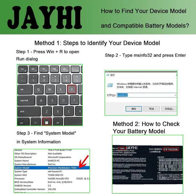 Alt view image 2 of 6 - JAYHI C41N2208 74Wh 4780mAh Laptop Battery C41N2208 4ICP5/42/79 15.48V