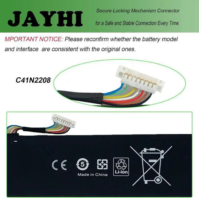 Alt view image 4 of 6 - JAYHI C41N2208 74Wh 4780mAh Laptop Battery C41N2208 4ICP5/42/79 15.48V
