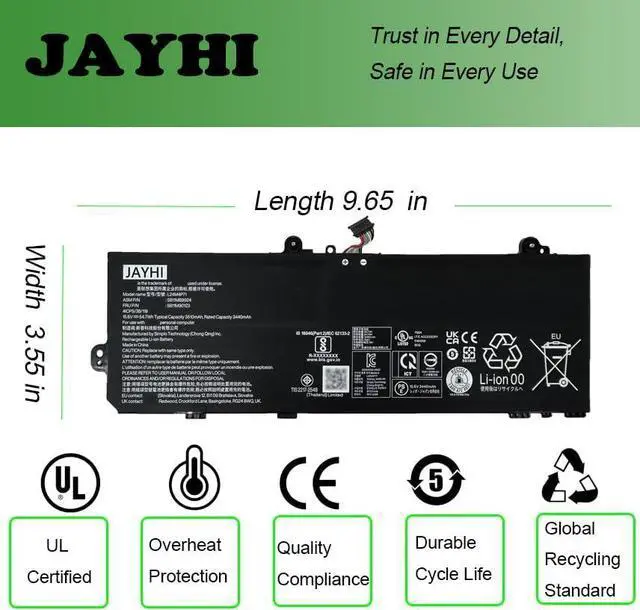 Alt view image 6 of 7 - JAYHI L24M4P71 54.7Wh 3510mAh Laptop Battery L24D4P70 L24B4P70 15.6V