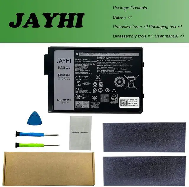 Alt view image 7 of 7 - JAYHI XVJNP 53.5Wh Laptop Battery 6JRCP 06JRCP M0TN3 0M0TN3 KD1CT 451-BCWQ