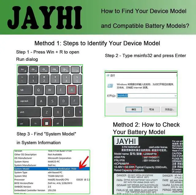 Alt view image 3 of 7 - JAYHI L23M4P70 L23M4P70 52.5Wh Laptop Battery SB11H56311 L23C4P71 15.48V