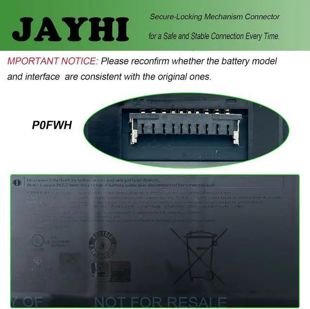 Alt view image 5 of 7 - JAYHI P0FWH P0FWH 90Wh 7692mAh Laptop Battery POFWH 11.7V 6-Cell