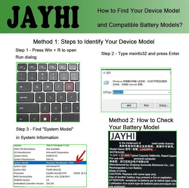 Alt view image 2 of 7 - JAYHI L24D3PF0 57.5Wh 5085mAh Laptop Battery L24B3PF0 L24M3PF0 11.31V