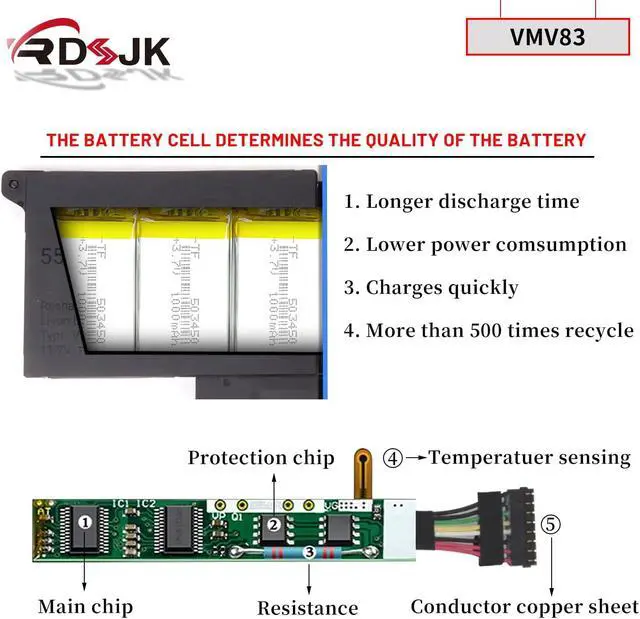 Alt view image 4 of 7 - 55Wh VMV83 W8YWH Laptop Battery for Dell Pro 13 Plus PB13250 / 14 Plus PB14250 PB14255 PC14250 / 16 Plus PB16250 PB16255 PC16250 Series 0R2NVN R2NVN 0M9HTK M9HTK 60GY0 060GY0 0RF5VP RF5VP 0Y31V7 Y31V7