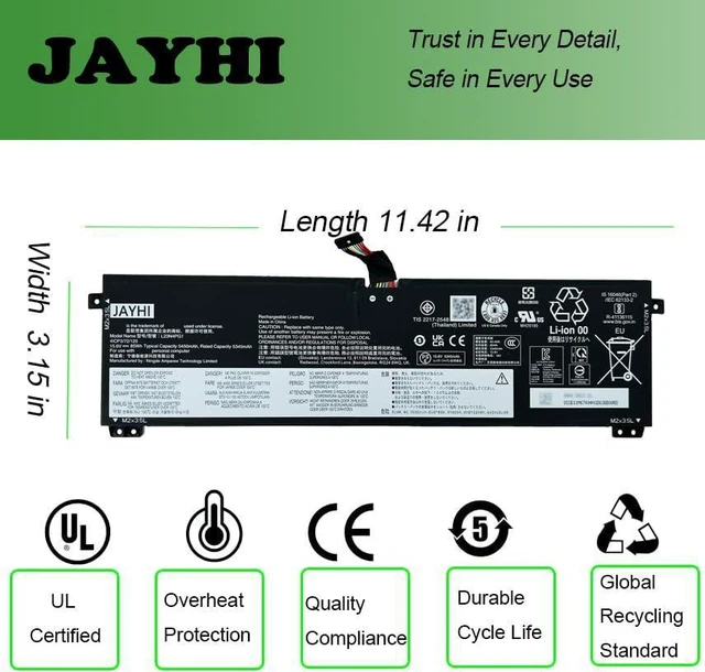 Alt view image 5 of 7 - JAYHI L23N4PG1 85Wh Laptop Battery L23D4PG1 L23M4PG1 L23X4PG1 L24X4PG7