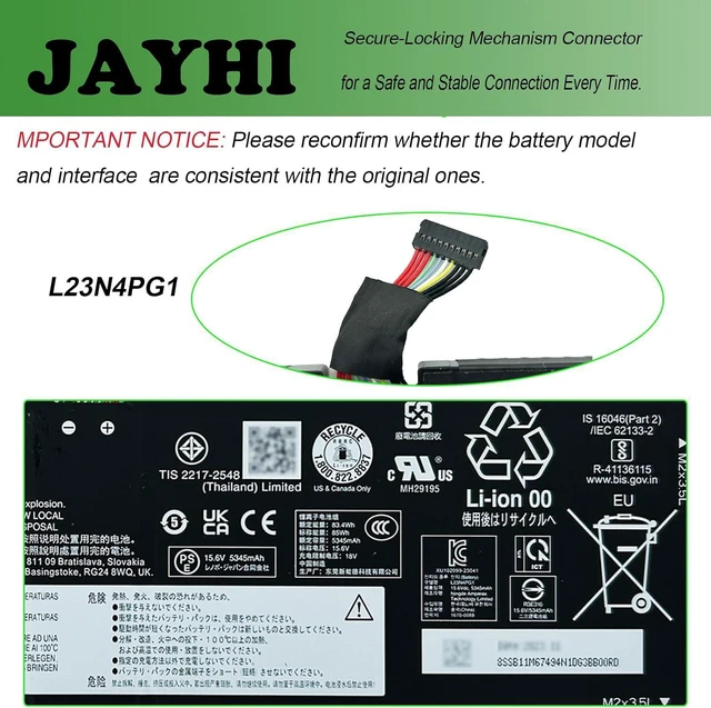 Alt view image 4 of 7 - JAYHI L23N4PG1 85Wh Laptop Battery L23D4PG1 L23M4PG1 L23X4PG1 L24X4PG7