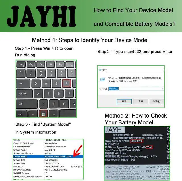 Alt view image 2 of 6 - JAYHI L22D4PF5 75Wh 4822mAh Laptop Battery L22B4PF5 L22X4PF5 15.56V