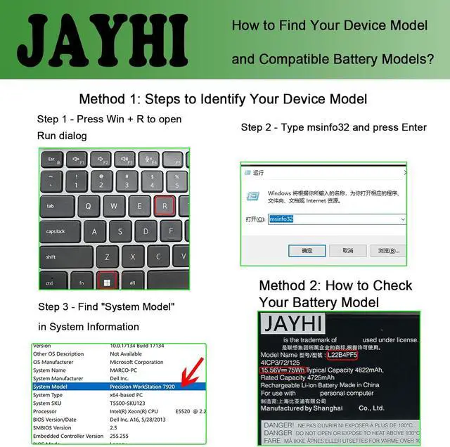 Alt view image 2 of 7 - JAYHI L22B4PF5 75Wh 4822mAh Laptop Battery SB11N45293 5B11N45301 15.56V