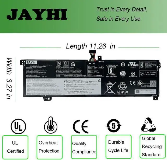 Alt view image 5 of 7 - JAYHI L22B4PF5 75Wh 4822mAh Laptop Battery SB11N45293 5B11N45301 15.56V