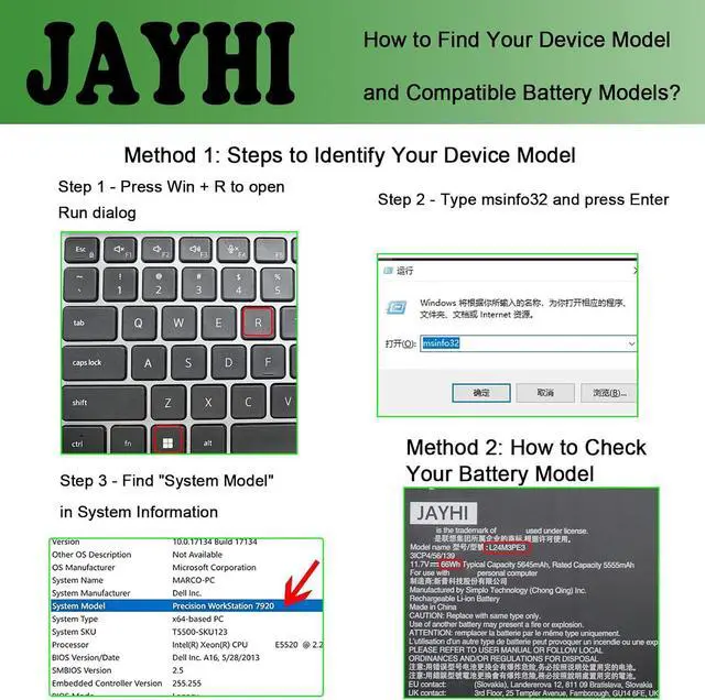 Alt view image 2 of 5 - JAYHI L24M3PE3 66WH Laptop Battery SB11Q71536 5B11Q71537 11.7V 3-Cell