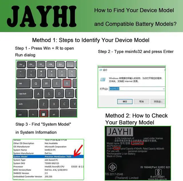 Alt view image 2 of 5 - JAYHI L24M4PK9 74Wh Laptop Battery SB11R07660 5B11R07661 L24N4PK4 15.6V