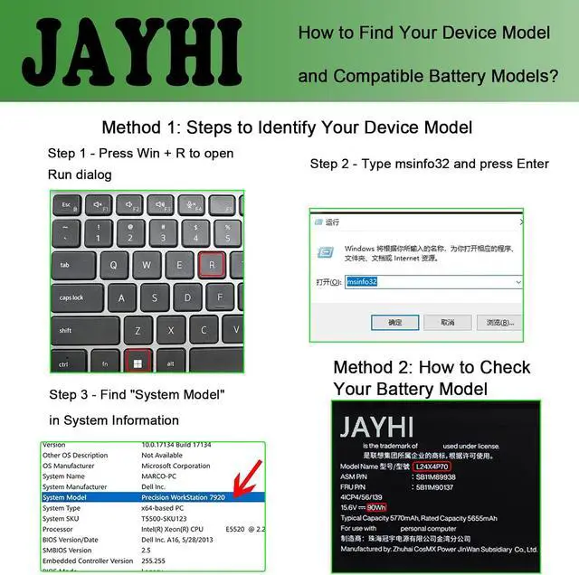 Alt view image 2 of 5 - JAYHI L24X4P70 90Wh 5770mAh Laptop Battery SB11M89938 5B11M90137 15.6V