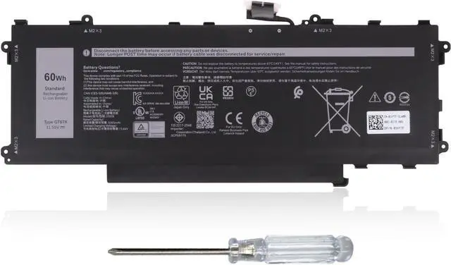 Main image of GT6TK Laptop Battery Replacement for Dell Latitude 9440 9450 2-in-1 Series K2CPY 0K2CPY MWK05 0MWK05 11.55V 60Wh 5065mAh