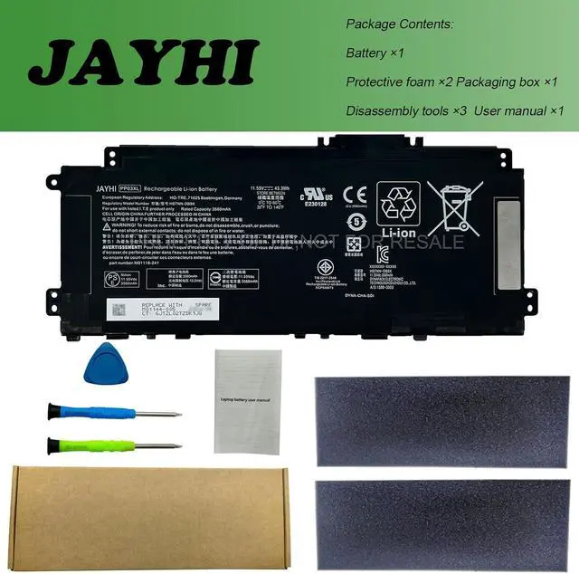Alt view image 7 of 7 - JAYHI PP03XL 43.3Wh 3560mAh Laptop Battery HSTNN-DB9X PVO3XL HSTNN-LB8S