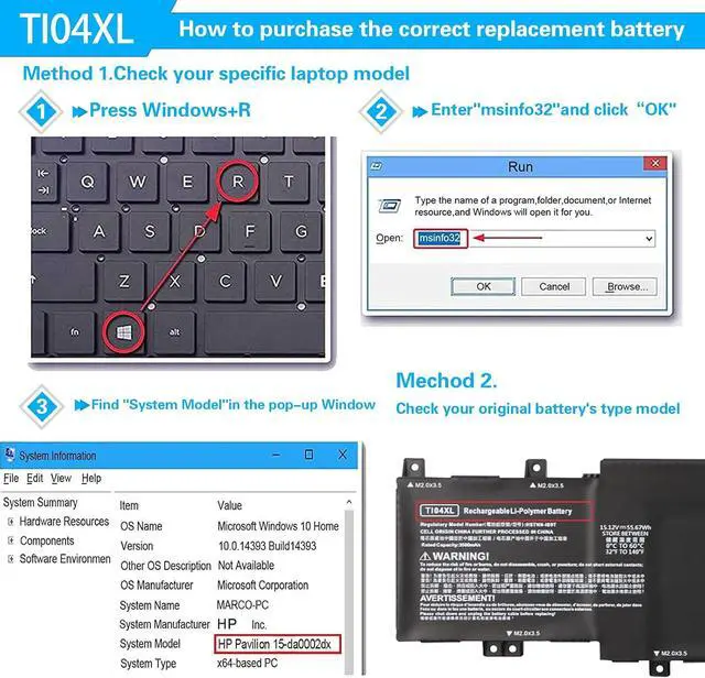 Alt view image 4 of 7 - TI04XL M24563-005 Laptop Battery Replacement for HP Envy 17 Envy 17-CH 17-CH0000NB 17-CH0027UR 17M-CH 17M-CH0013DX Series Compatible with HSTNN-IB9T M24420-1C1 M24420-1D1 TI04055XL