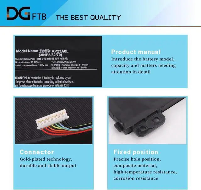 Alt view image 2 of 7 - AP23A8L Battery for Acer Go 15 AG15-31P AG15-51P AG15-71P AG15-71PT 53.05Wh