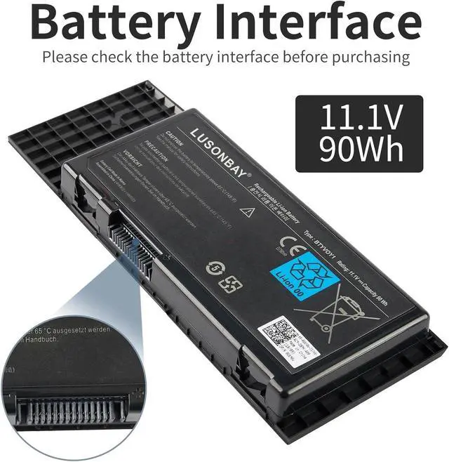 Alt view image 4 of 7 - BTYVOY1 Laptop Battery Compatible with M17x R3 R4 Series 7XC9N C0C5M 0C0C5M 318-0397 05WP5W 5WP5W