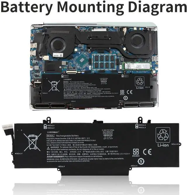 Alt view image 6 of 7 - BE06XL Laptop Battery Compatible with HP Elitebook 1040 G4 Folio 14-Inch Series Notebook HSTNN-IB7V HSTNN-DB7Y 918045-1C1 918045-171 918045-2C1 918108-855 HSN-Q02C