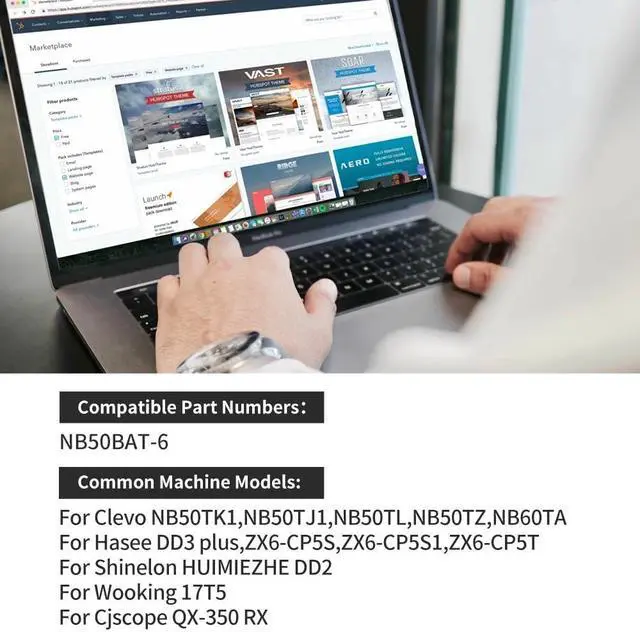Alt view image 3 of 7 - NB50BAT-6 Laptop Battery for Clevo NB50TK1 NB50TJ1 NB50TL NB50TZ NB60TA Hasee DD3 Plus ZX6-CP5S ZX6-CP5S1 Shinelon HUIMIEZHE DD2 Wooking 17T5 Cjscope QX-350 RX