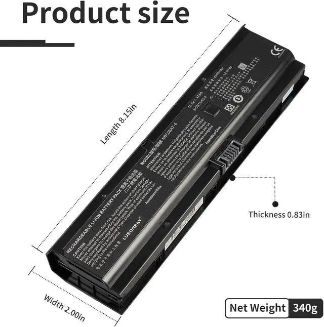 Alt view image 2 of 7 - NB50BAT-6 Laptop Battery for Clevo NB50TK1 NB50TJ1 NB50TL NB50TZ NB60TA Hasee DD3 Plus ZX6-CP5S ZX6-CP5S1 Shinelon HUIMIEZHE DD2 Wooking 17T5 Cjscope QX-350 RX