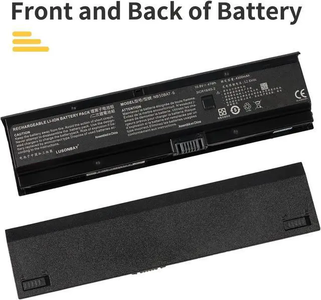 Alt view image 7 of 7 - NB50BAT-6 Laptop Battery for Clevo NB50TK1 NB50TJ1 NB50TL NB50TZ NB60TA Hasee DD3 Plus ZX6-CP5S ZX6-CP5S1 Shinelon HUIMIEZHE DD2 Wooking 17T5 Cjscope QX-350 RX