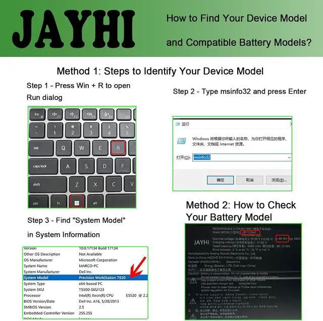 Alt view image 2 of 7 - JAYHI LBY122NM 90Wh 5800mAh Laptop Battery 15.52V