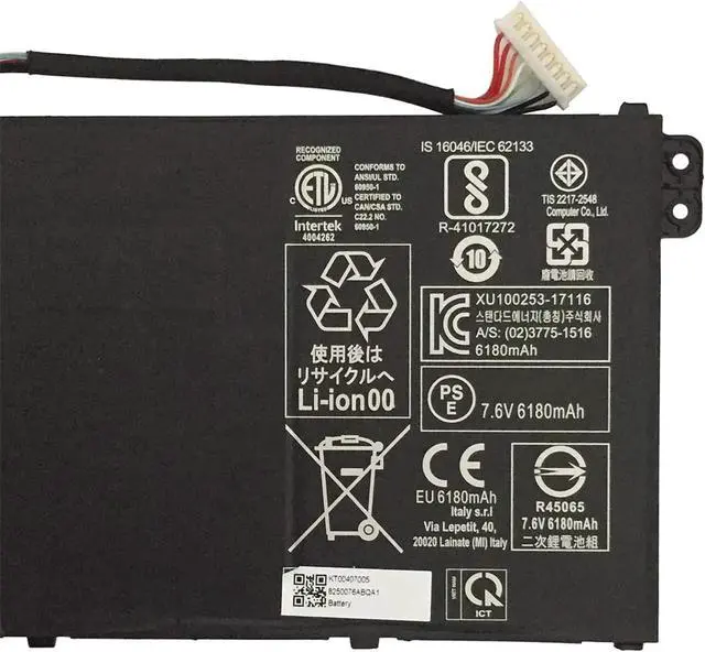 Alt view image 3 of 4 - AC16B7K AC16B8K Laptop Battery Compatible with ACER Chromebook 15 CB515-1HT CB515-1HT-P80X CB515-1H CB515-1H-C3MD Aspire V5-572 V5-573 Series(7.6V 46Wh)