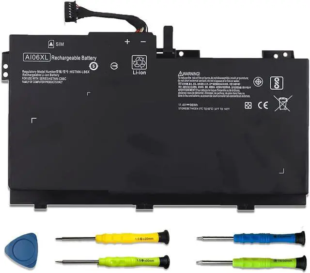 Main image of 11.4V AI06XL Laptop Battery Compatible with HP ZBook 17 G3 Series Notebook HSTNN-LB6X HSTNN-C86C 808397-421 808451-001 808451-002 AIO6XL AI06096XL T7V67EA V1Q04UT 96Wh 8420mAh 6-Cell