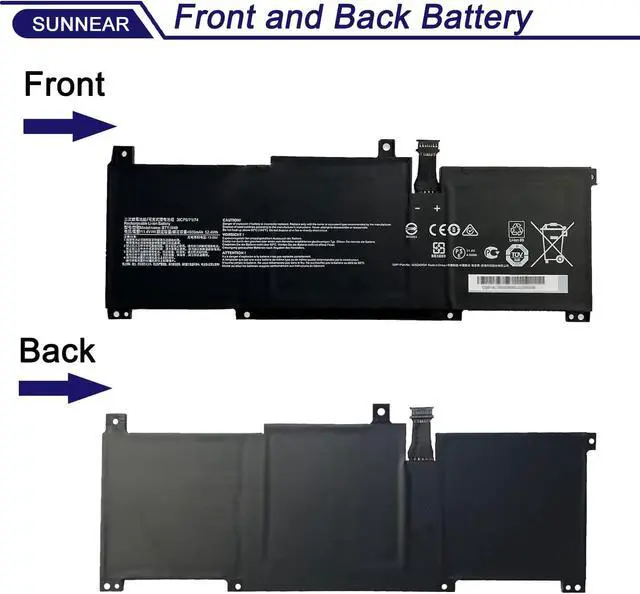 Alt view image 3 of 6 - BTY-M49 Laptop Battery for MSI Prestige 14 A10SC-009 i7-10710U Series Notebook 11.4V 52.4Wh 4600mA