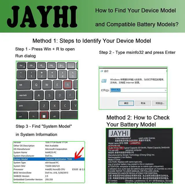Alt view image 3 of 6 - JAYHI L24M4PK4 54.7Wh 3510mAhLaptop Battery L24D4PK4 L24C4PK1 15.6V