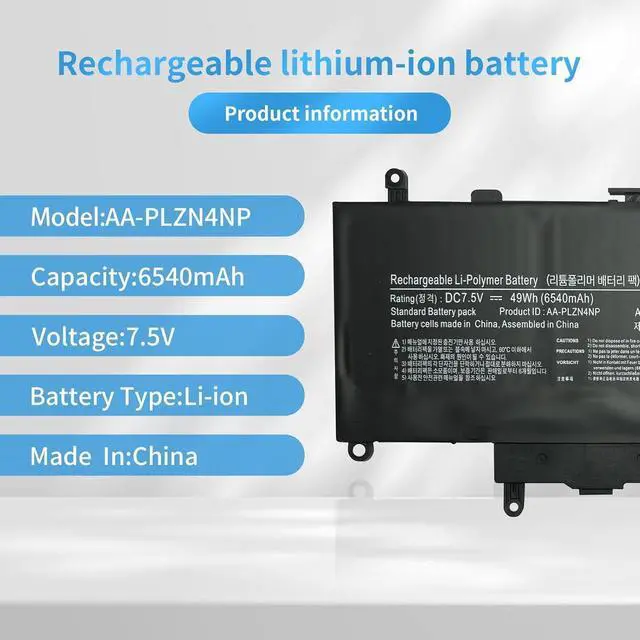 Alt view image 2 of 5 - AA-PLZN4NP Laptop Battery for Samsung ATIV PRO XE700T1C XQ700T1C-A52 XE700T1A 1588-3366 Tablet 7.5V 49Wh 6540mAh