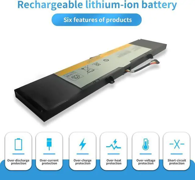 Alt view image 3 of 6 - L13M4P02 L13N4P01 121500250 121500251 5B10K10190 Laptop Battery Replacement for Lenovo Erazer Y50 Y50-70 Y50-80 Y50P Y50P-70 Y70 Y70-70 Series(7.4V 54Wh)